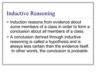 Introduction to inductive and deductive reasoning | PPT