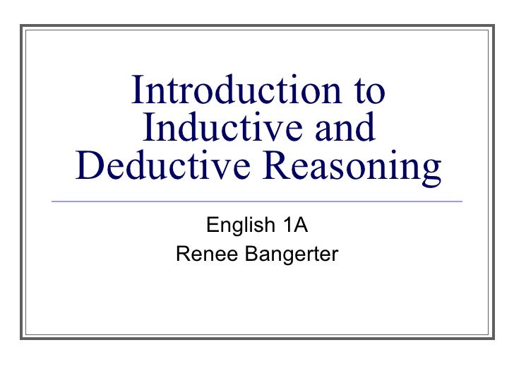 Inductive reasoning essay
