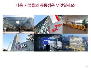 다음 기업들의 공통점은 무엇일까요?
2/45
 