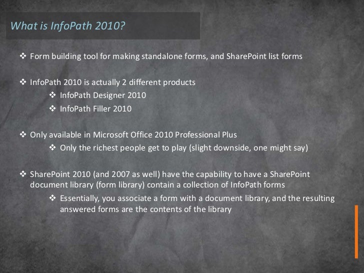 introduction to infopath 2010 infopath templates 2010