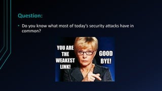 Questions Atacks Introduction to Information Security | PPTX