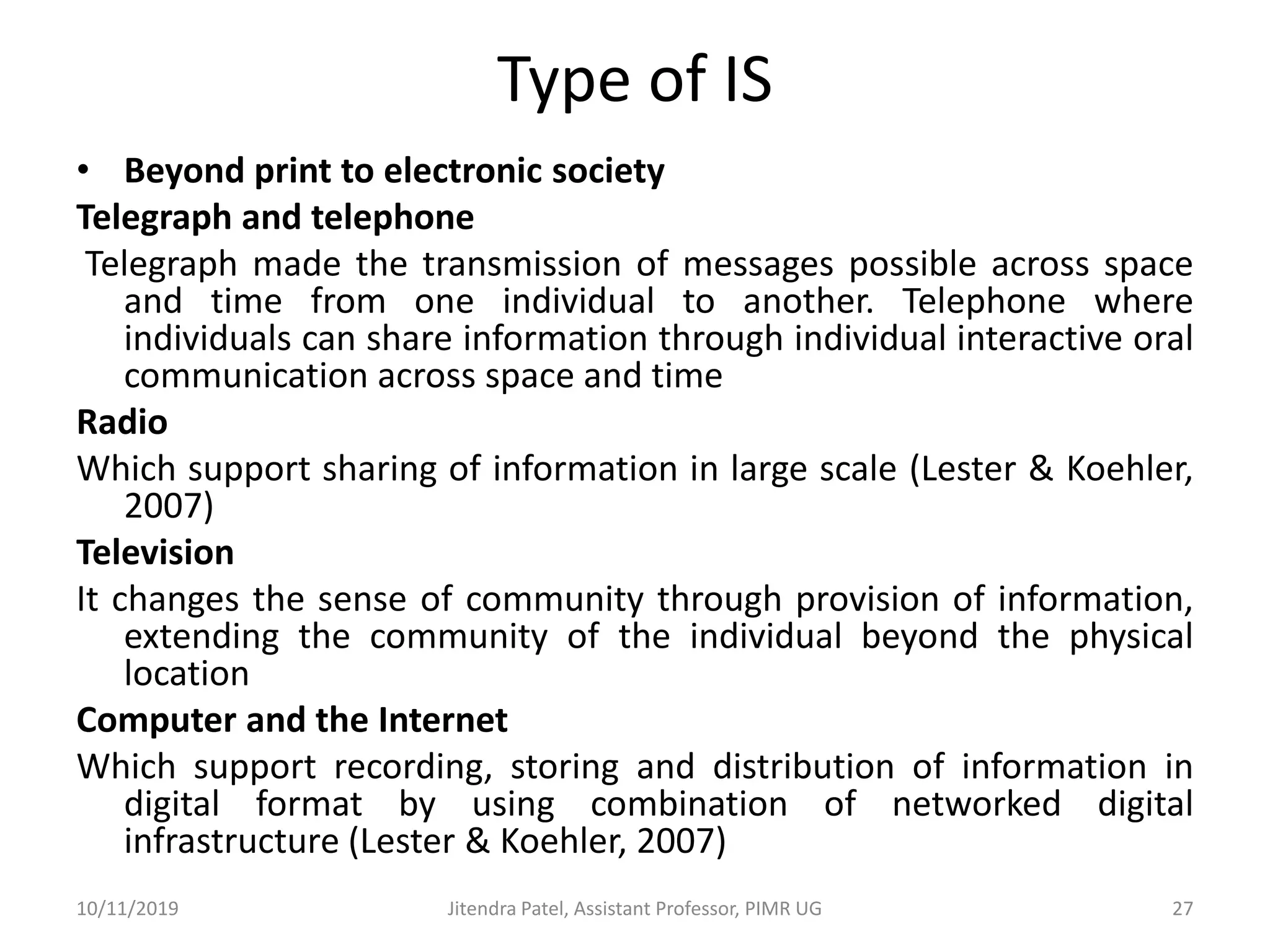 Introduction to information system | PPTX