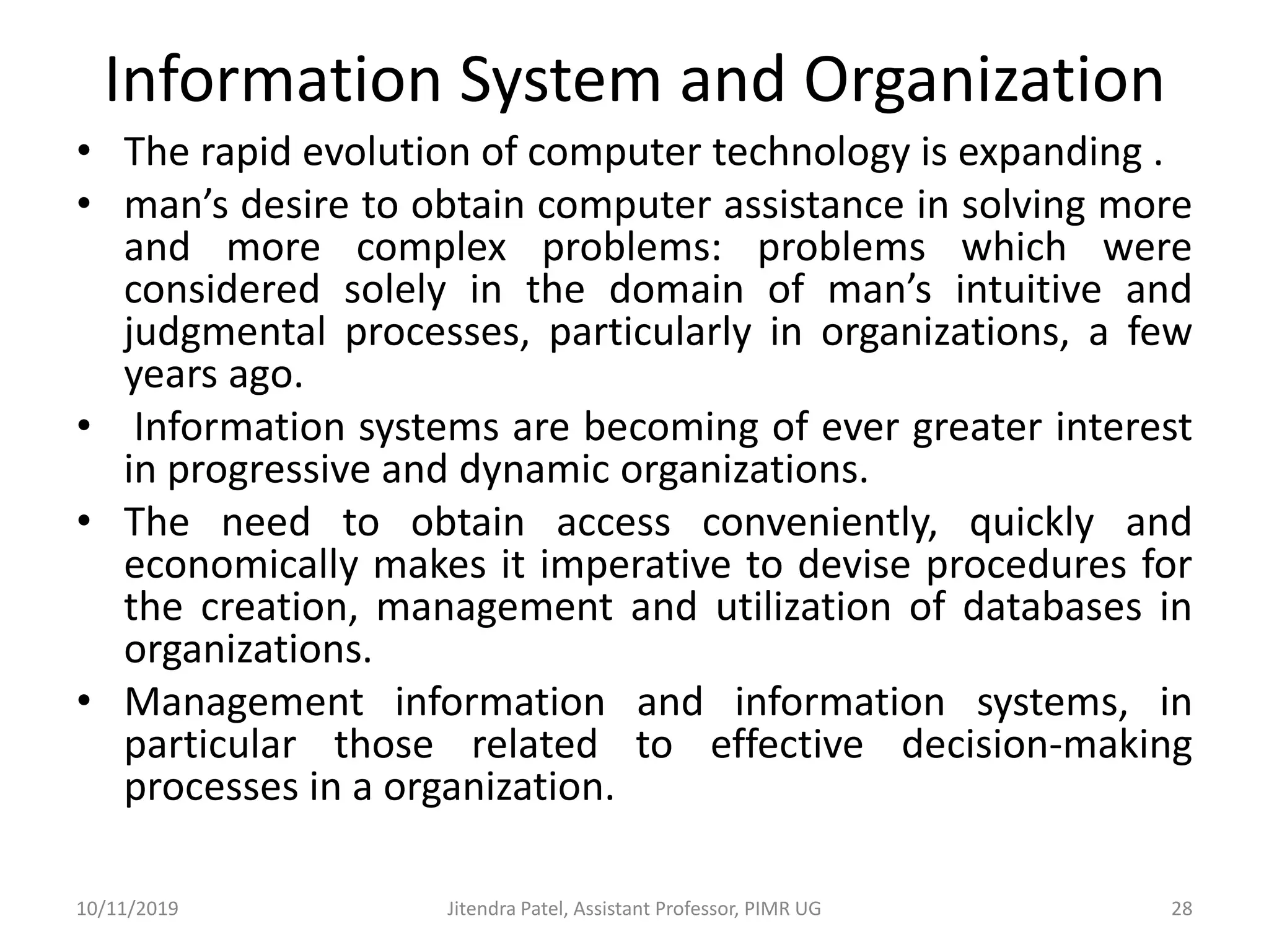 Introduction to information system | PPTX