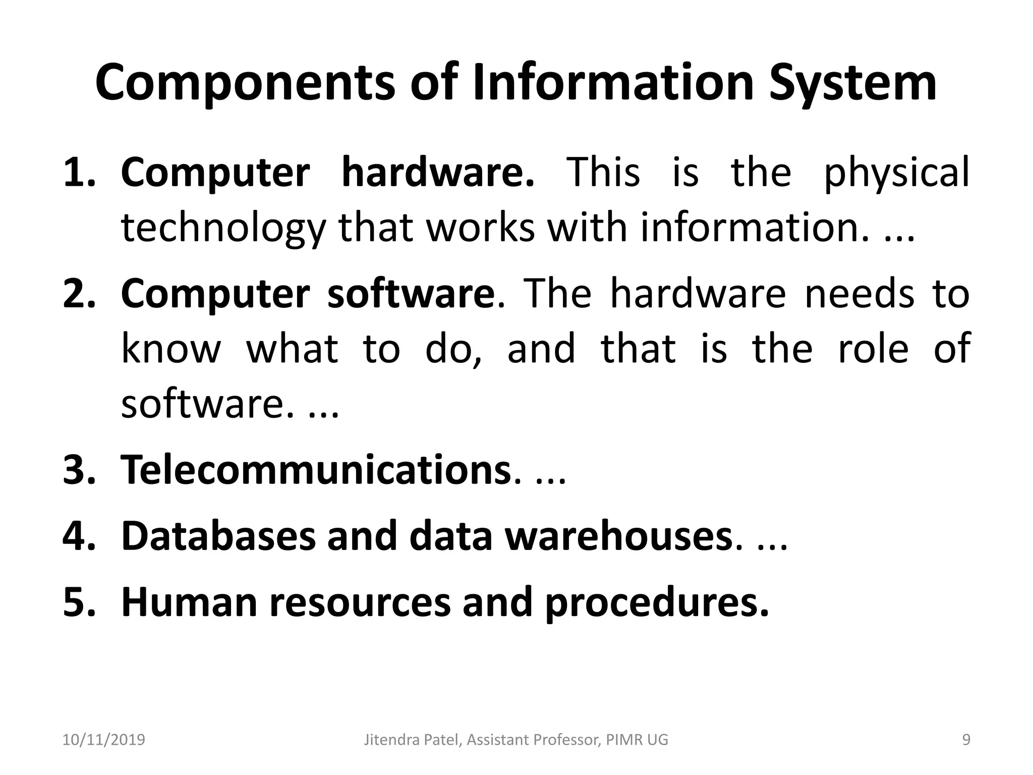 Introduction to information system | PPTX