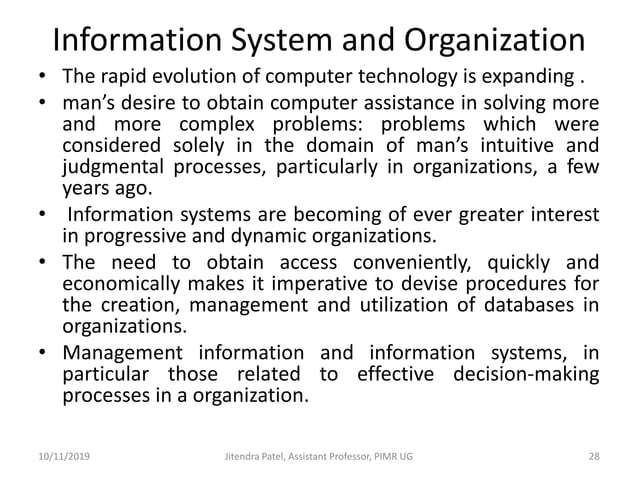 Introduction to information system | PPTX