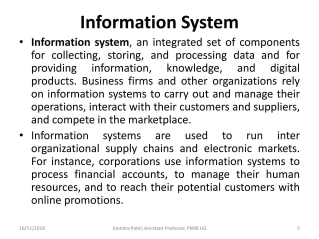 Introduction to information system | PPTX