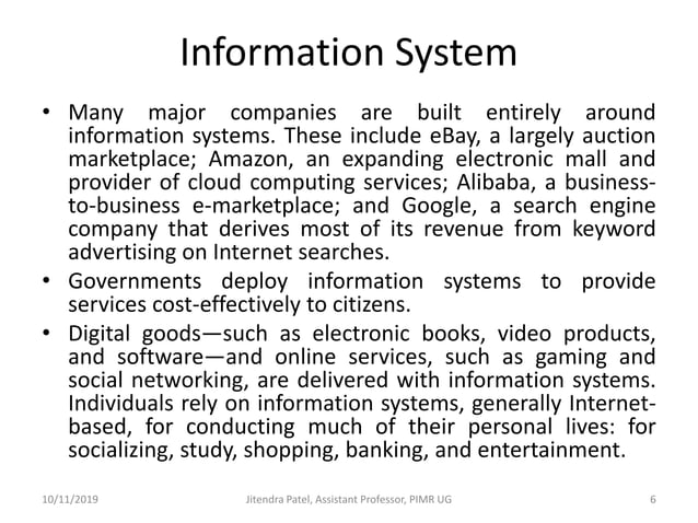 Introduction to information system | PPTX