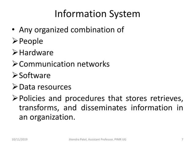 Introduction to information system | PPTX