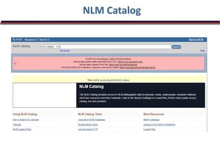 NLM Catalog
 