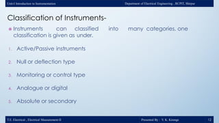 Control Instrument Class Introduction to instrumentation system | PDF