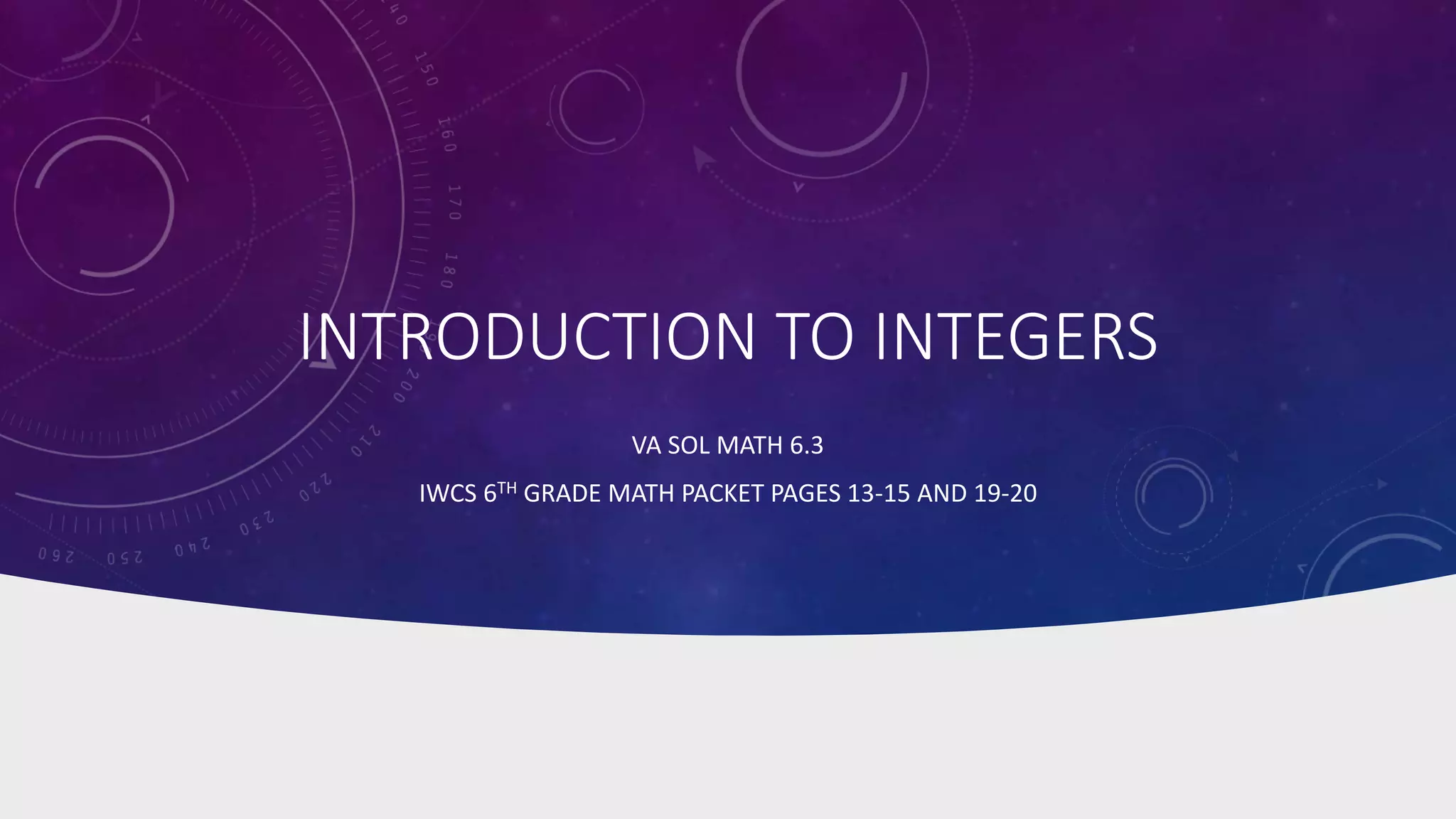 Introduction to integers | PPT