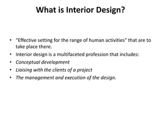 Lecture - Introduction to interior design - VDIS 10011 Restoration ...