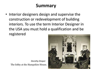 Lecture - Introduction to interior design - VDIS 10011 Restoration ...