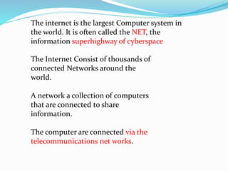 Introduction to internet | PPTX