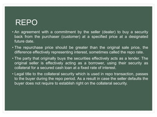 Repo Selling Introduction to investments | PPTX