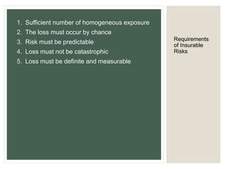 Homogeneous Insureable Risk Introduction to investments | PPTX