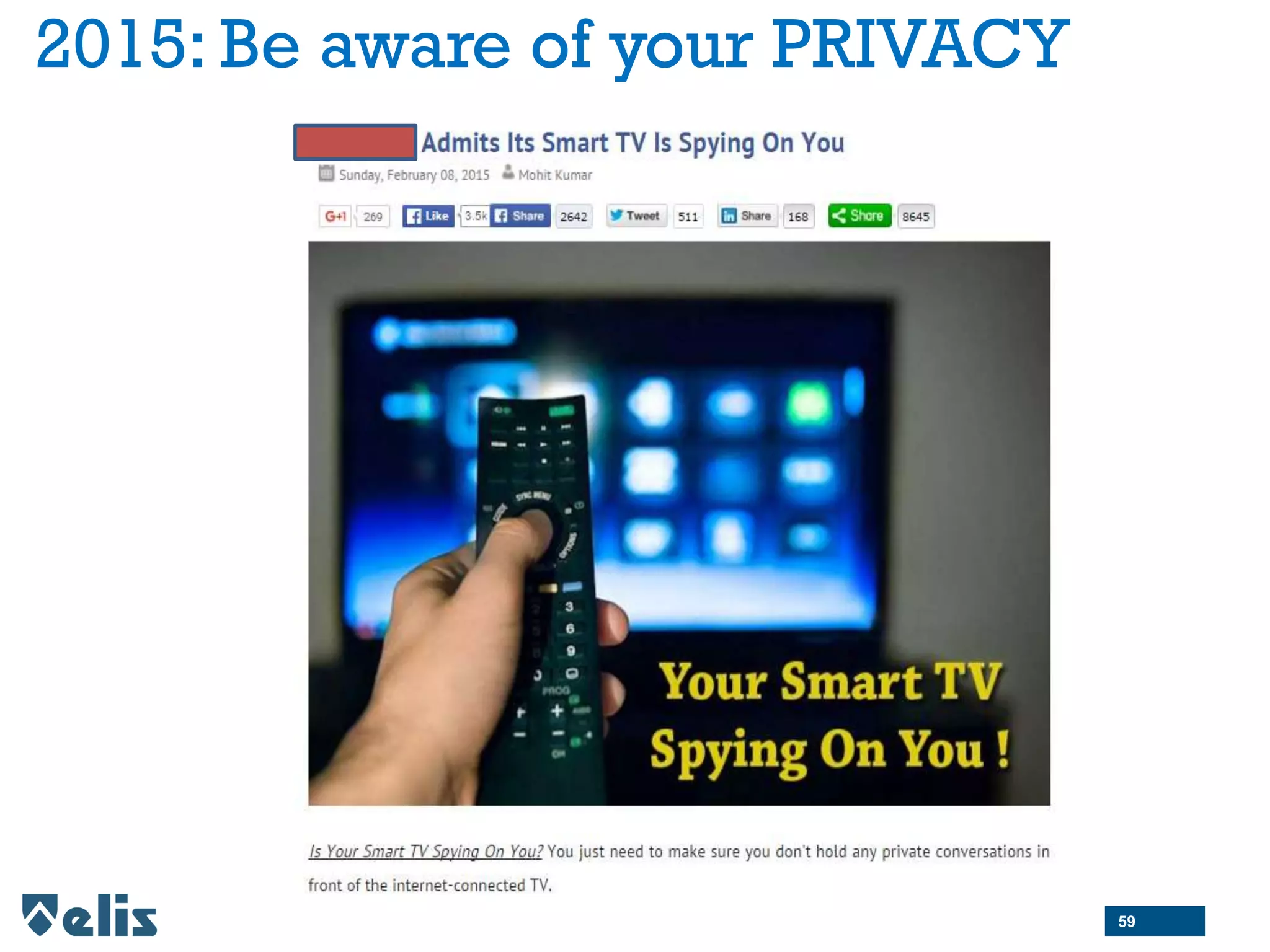 2015: Be aware of your PRIVACY
59
 