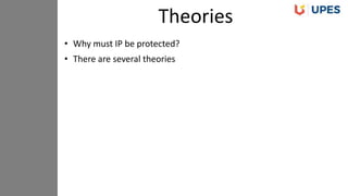 • Why must IP be protected?
• There are several theories
Theories
 
