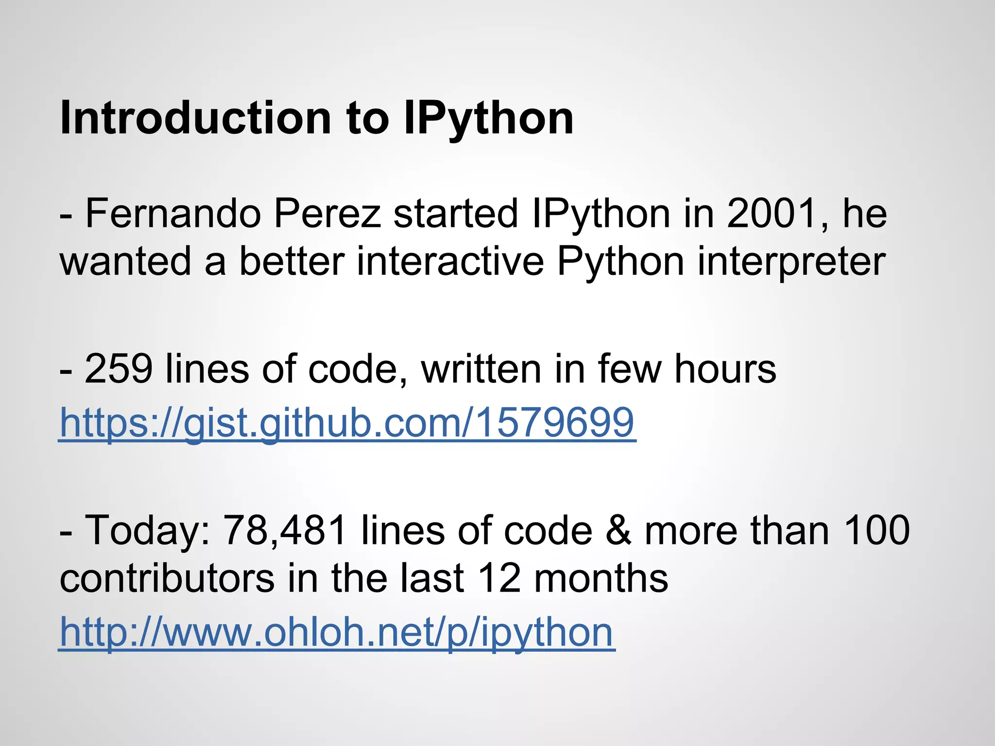 Introduction to IPython & Notebook | PPT