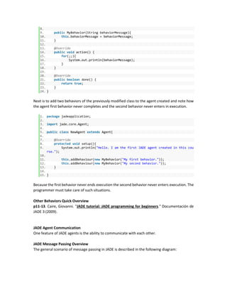 Introduction to JADE (Java Agent DEvelopment) Framework | PDF
