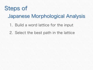 Introduction to Japanese Morphological Analysis