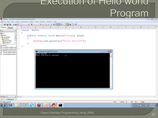 Object Oriented Programming using JAVA
21
 