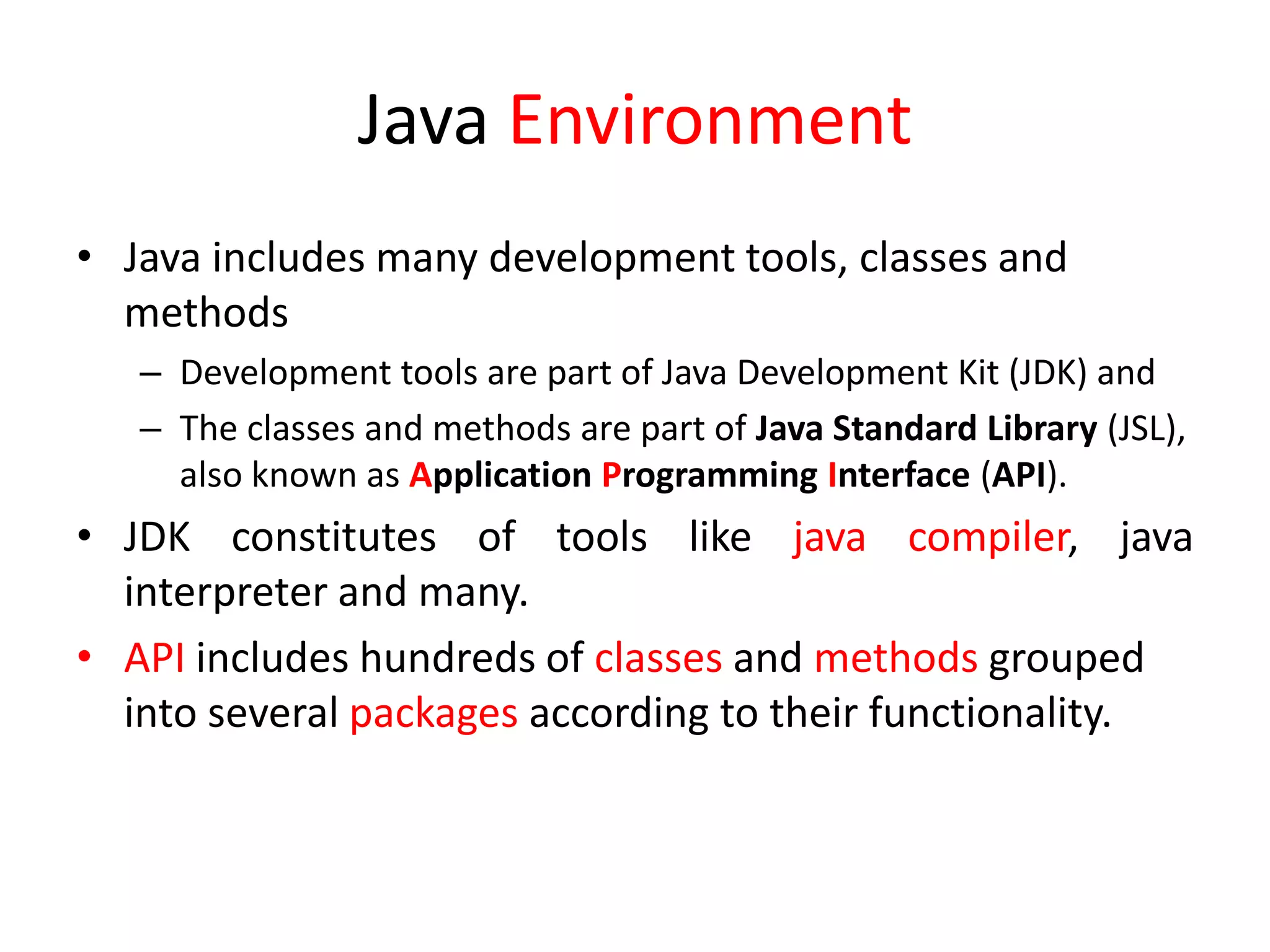 Introduction to java | PPTX | Programming Languages | Computing