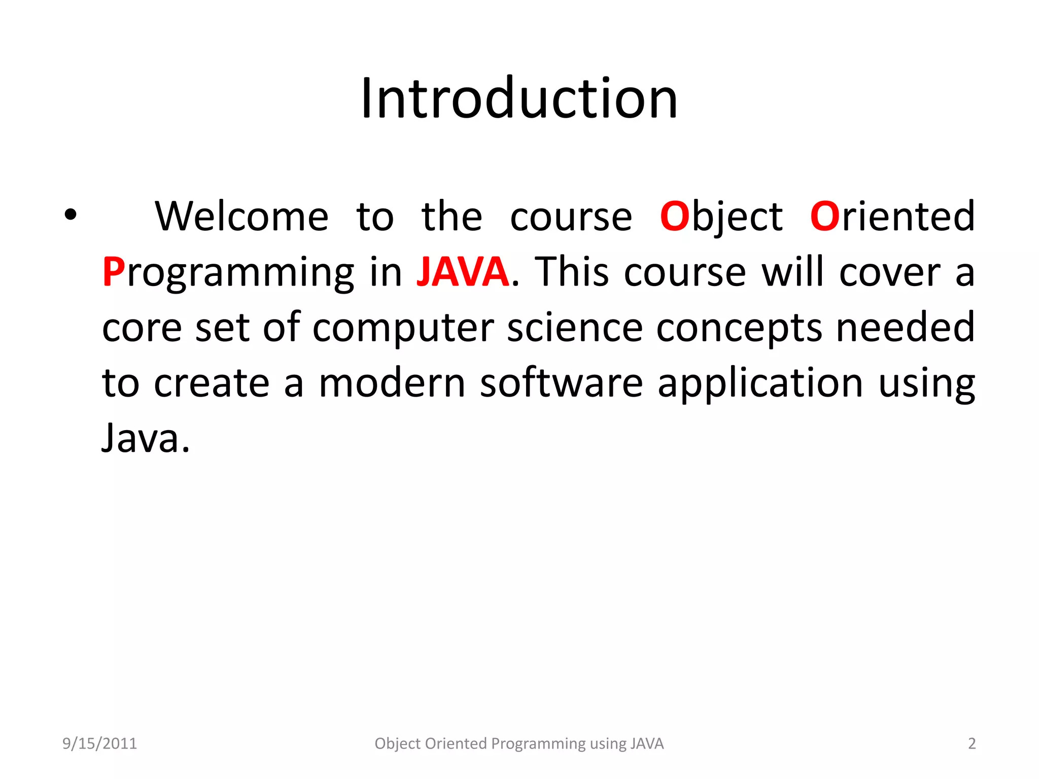 Introduction to java | PPTX