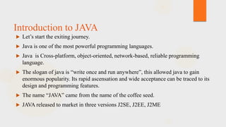 Introduction to java | PPT