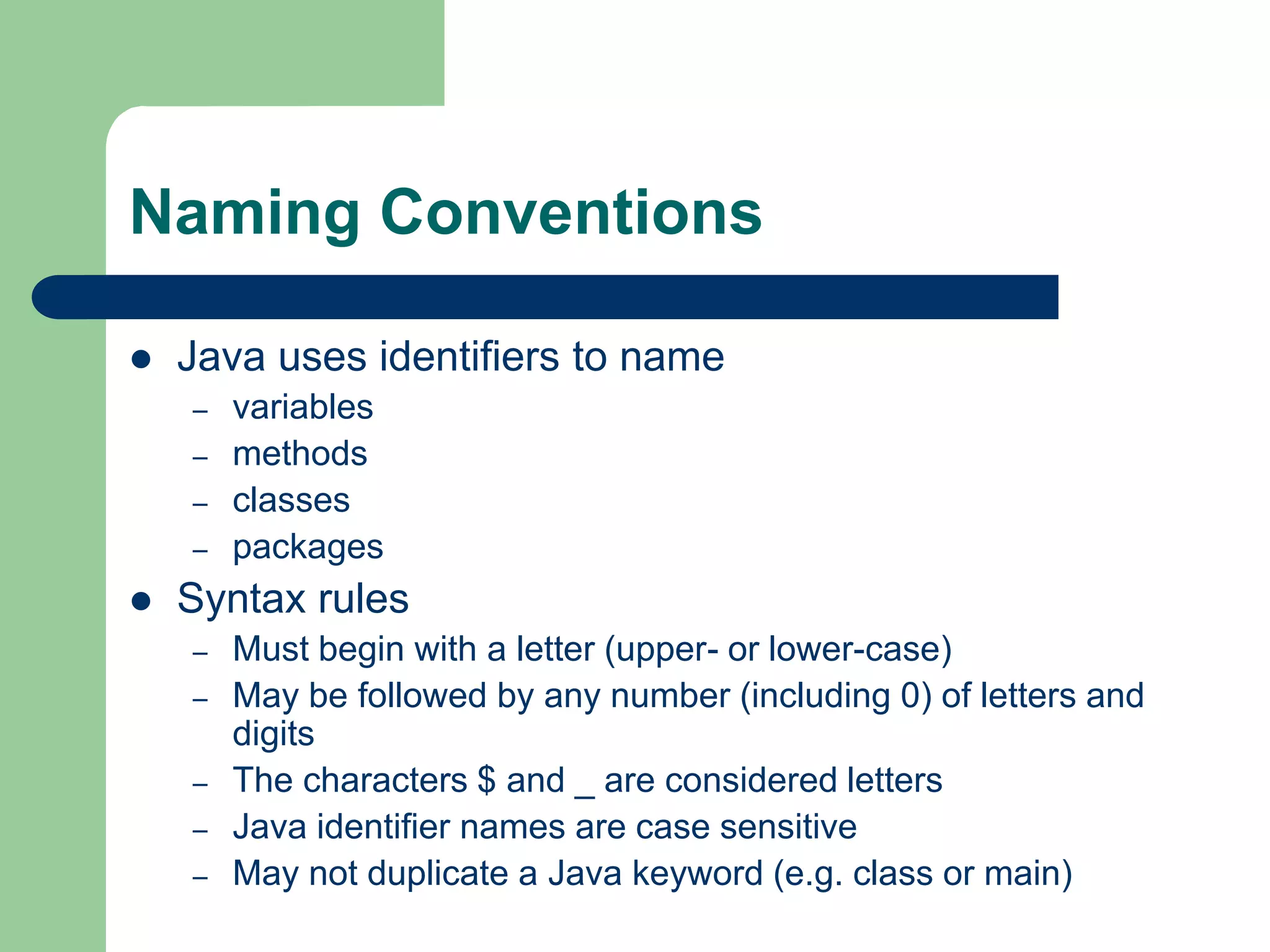 introduction to java | PPT | Programming Languages | Computing