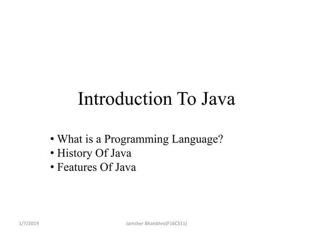 Introduction to java | PPT