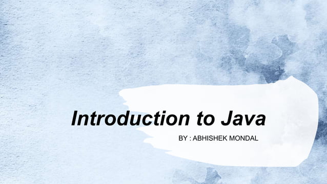 Introduction to java | PPT
