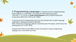 JAVA was developed by Sun Microsystems in 1991 | PPTX