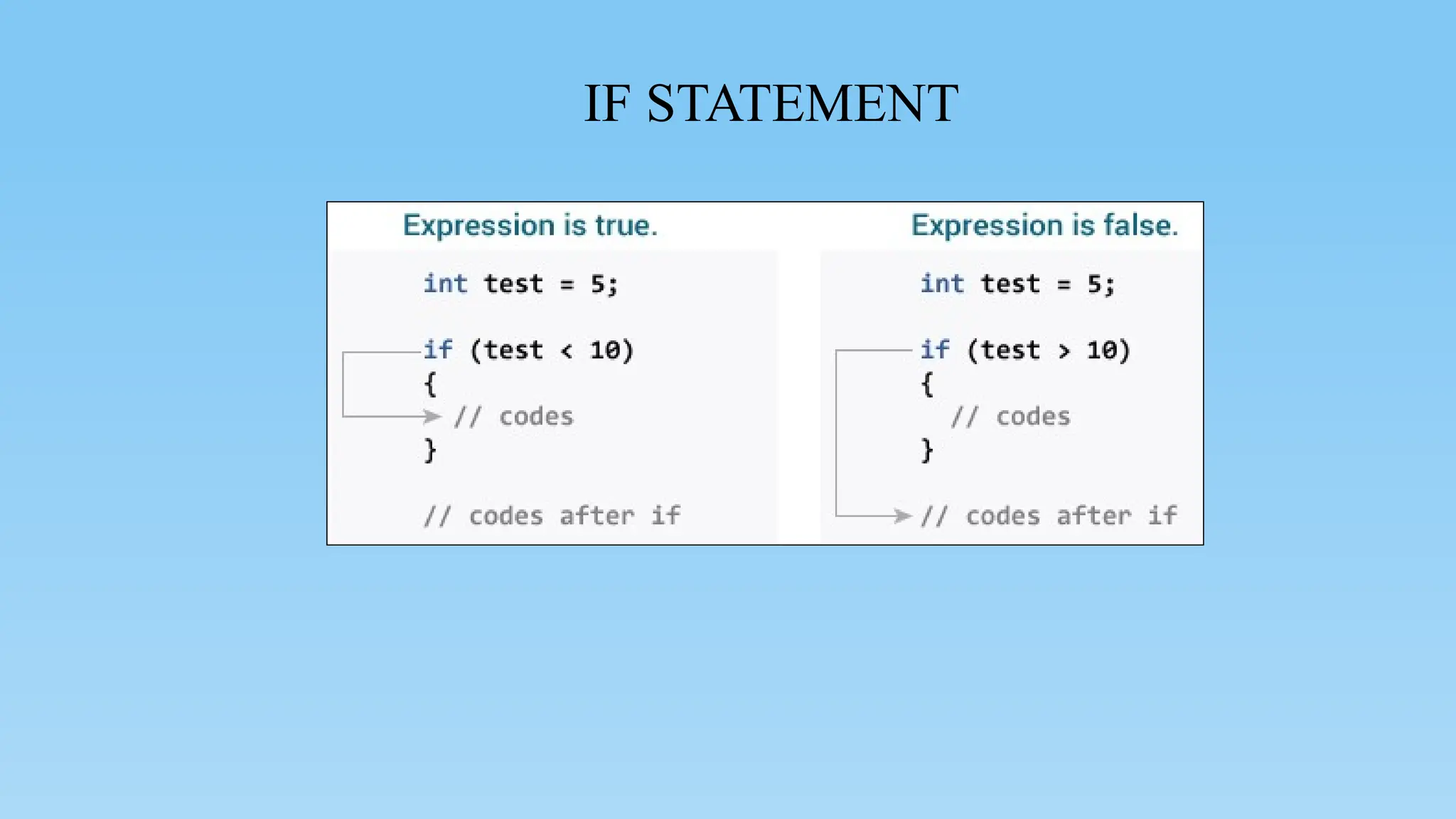 IF STATEMENT
 