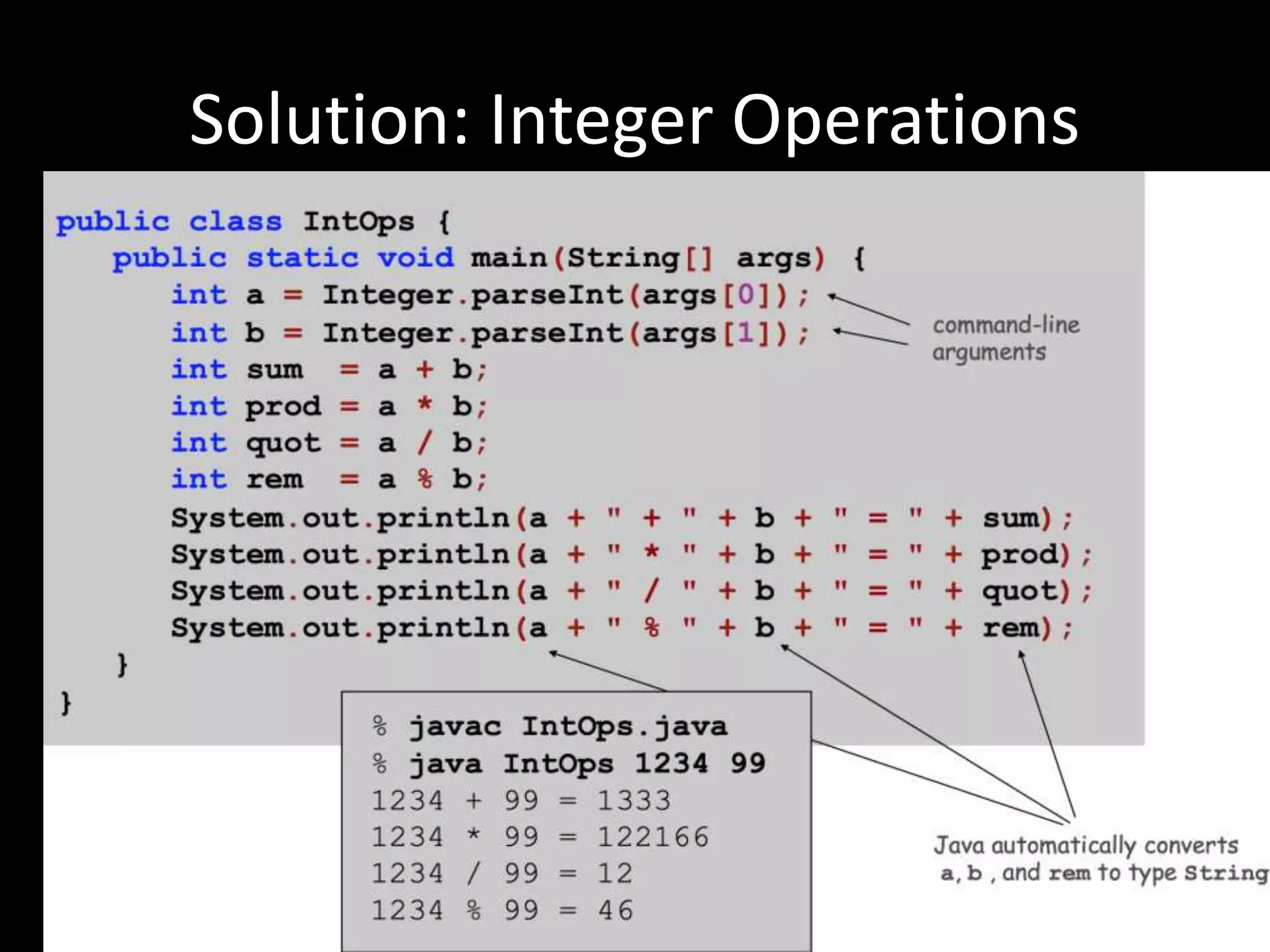 Solution: Integer Operations
 