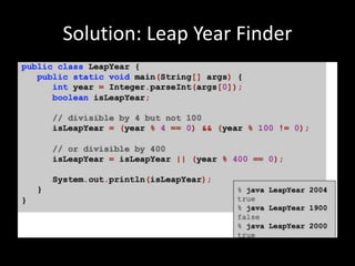Solution: Leap Year Finder
 