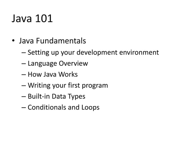 Java 101 Intro to Java Programming | PPT