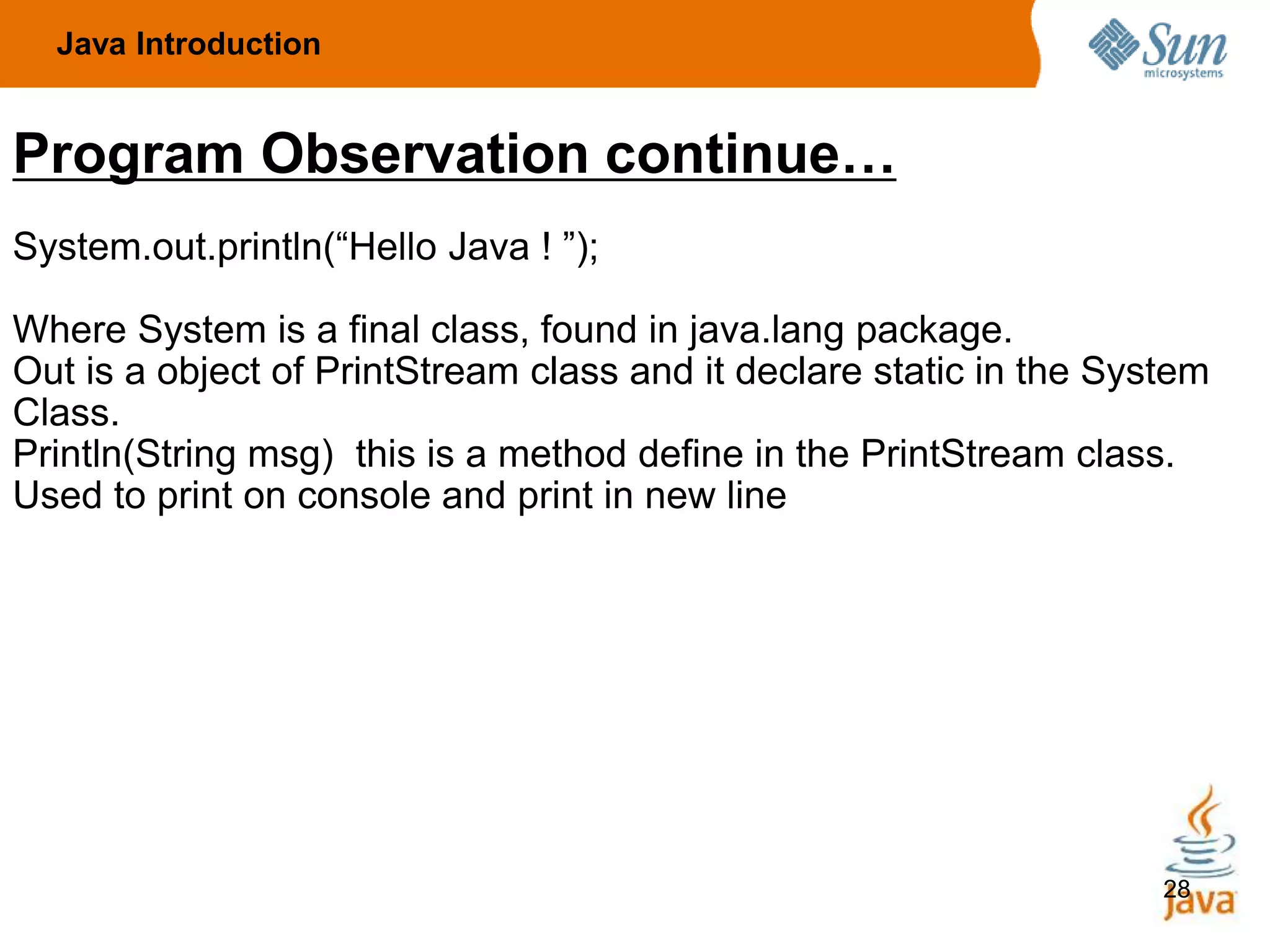 Introduction to java | PPTX