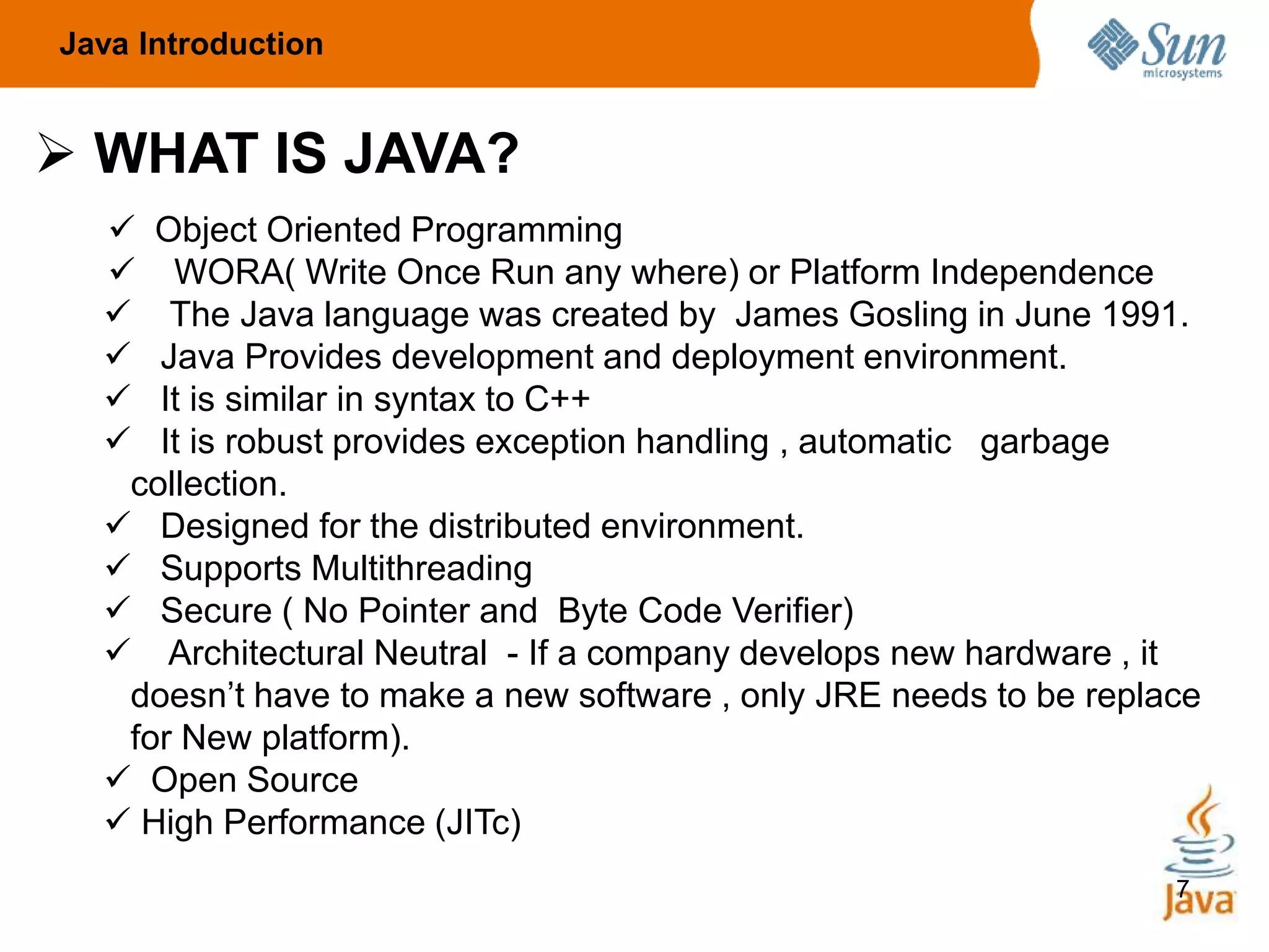 Introduction to java | PPTX