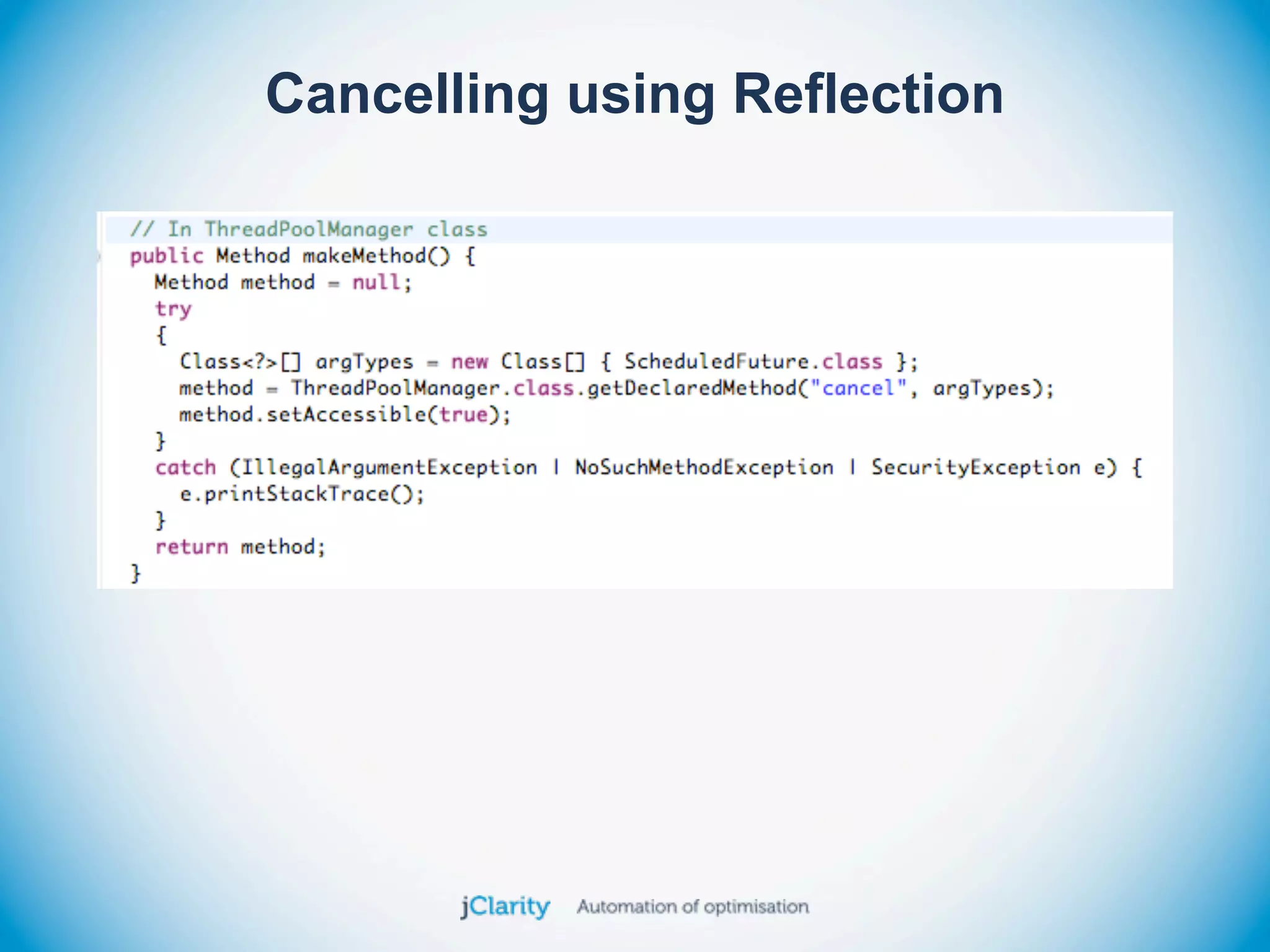 Cancelling using Reflection
 