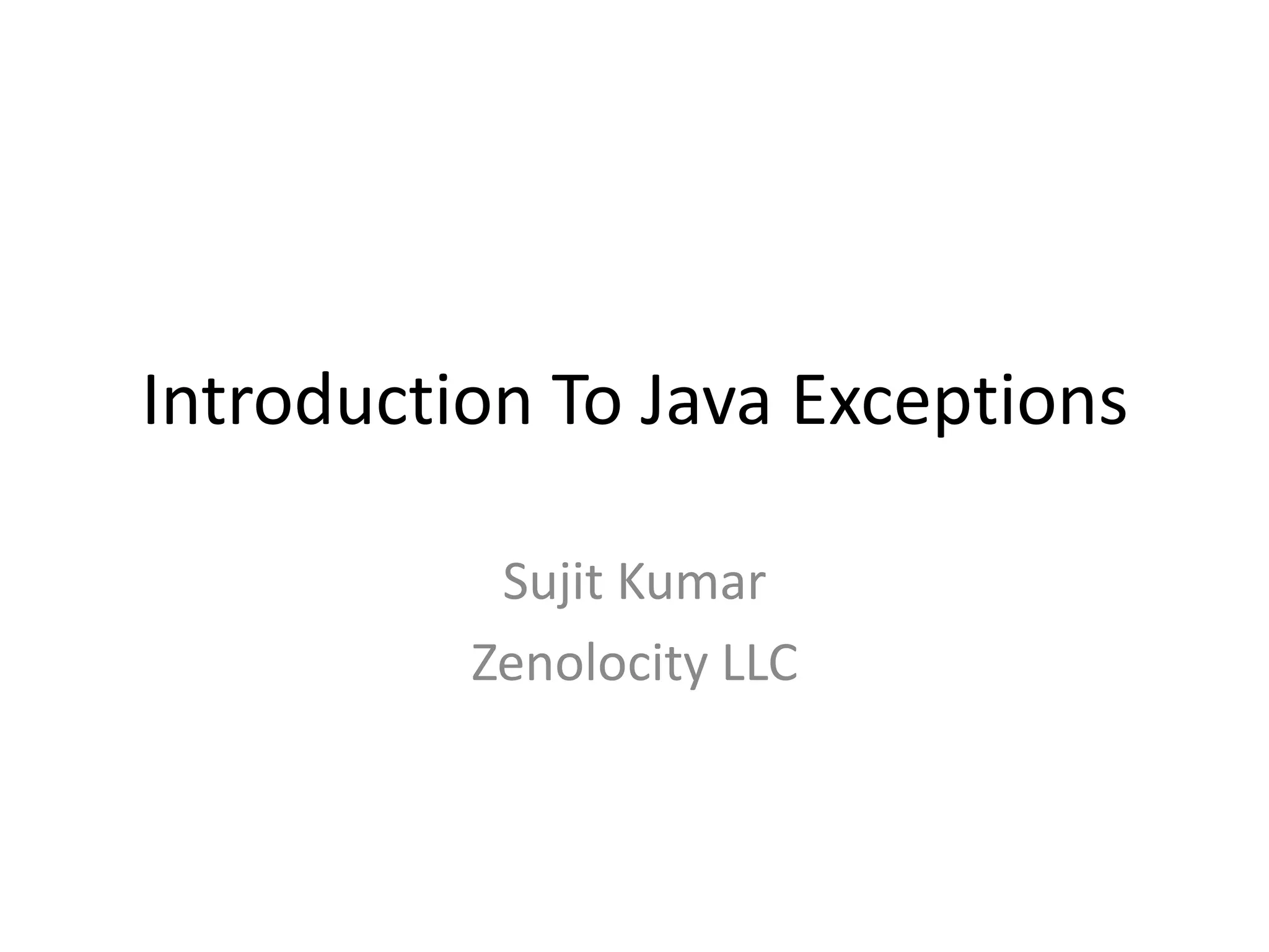 Introduction to java exceptions | PPT image.