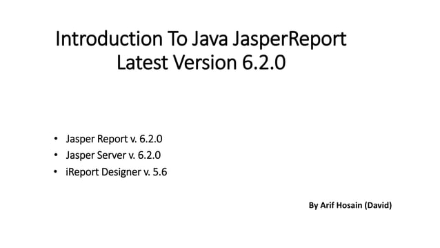 Introduction to java Jasper Report with Server & iReport | PPTX