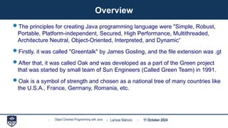 Introduction to Java ppt power point presentation | PPTX