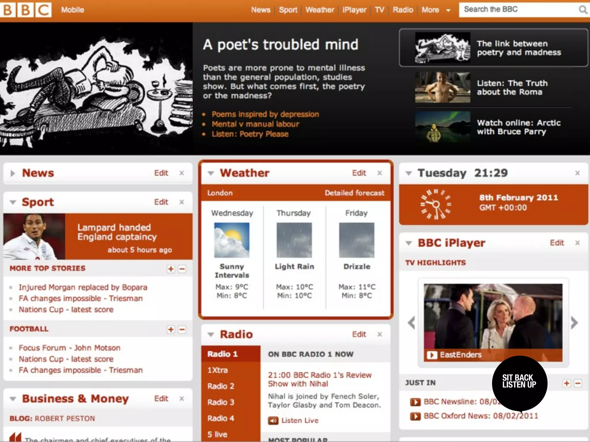 SIT BACK /
SIT BACK
LISTEN UP
LISTEN UP
 