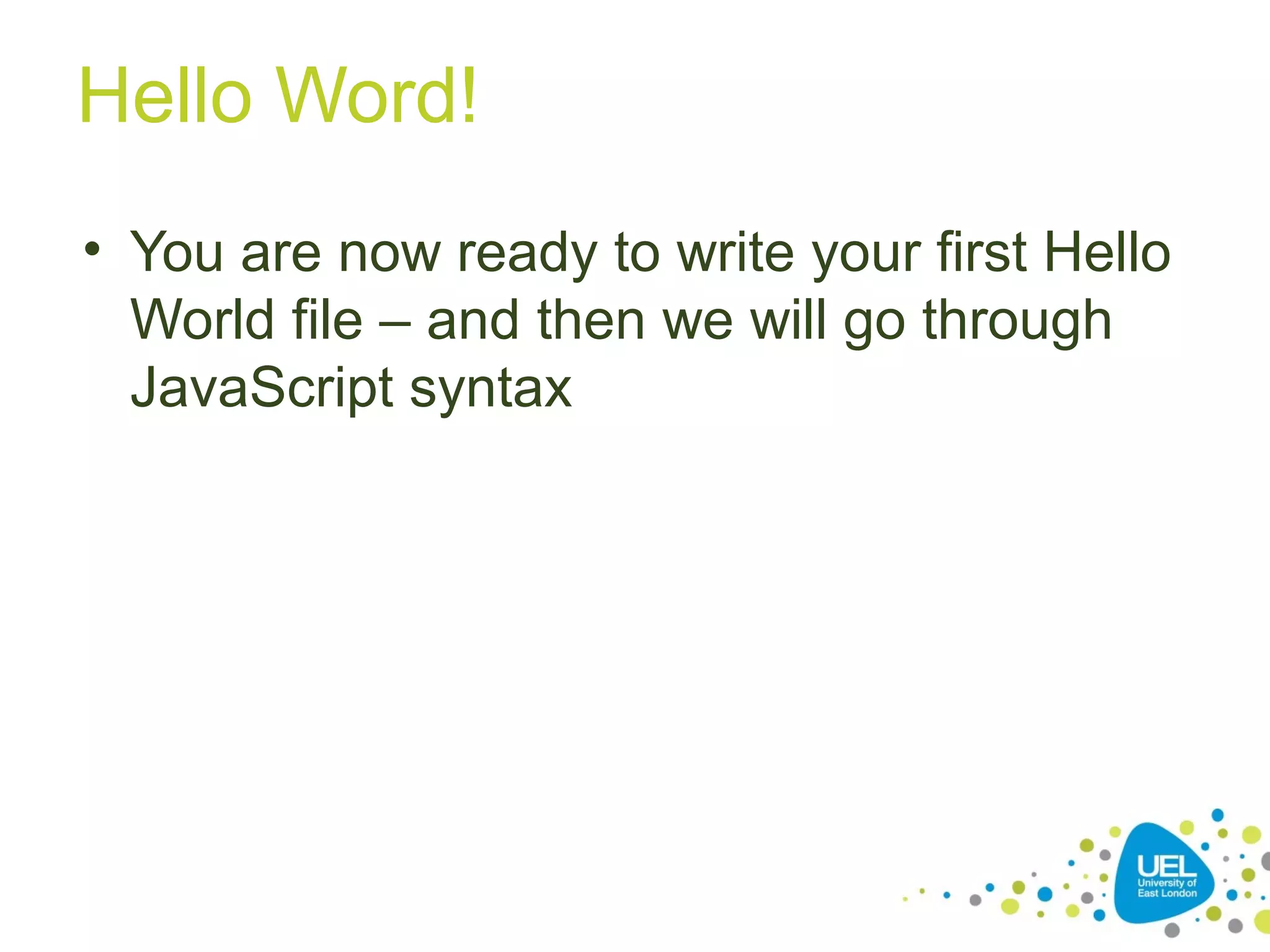 Introduction to javascript ppt