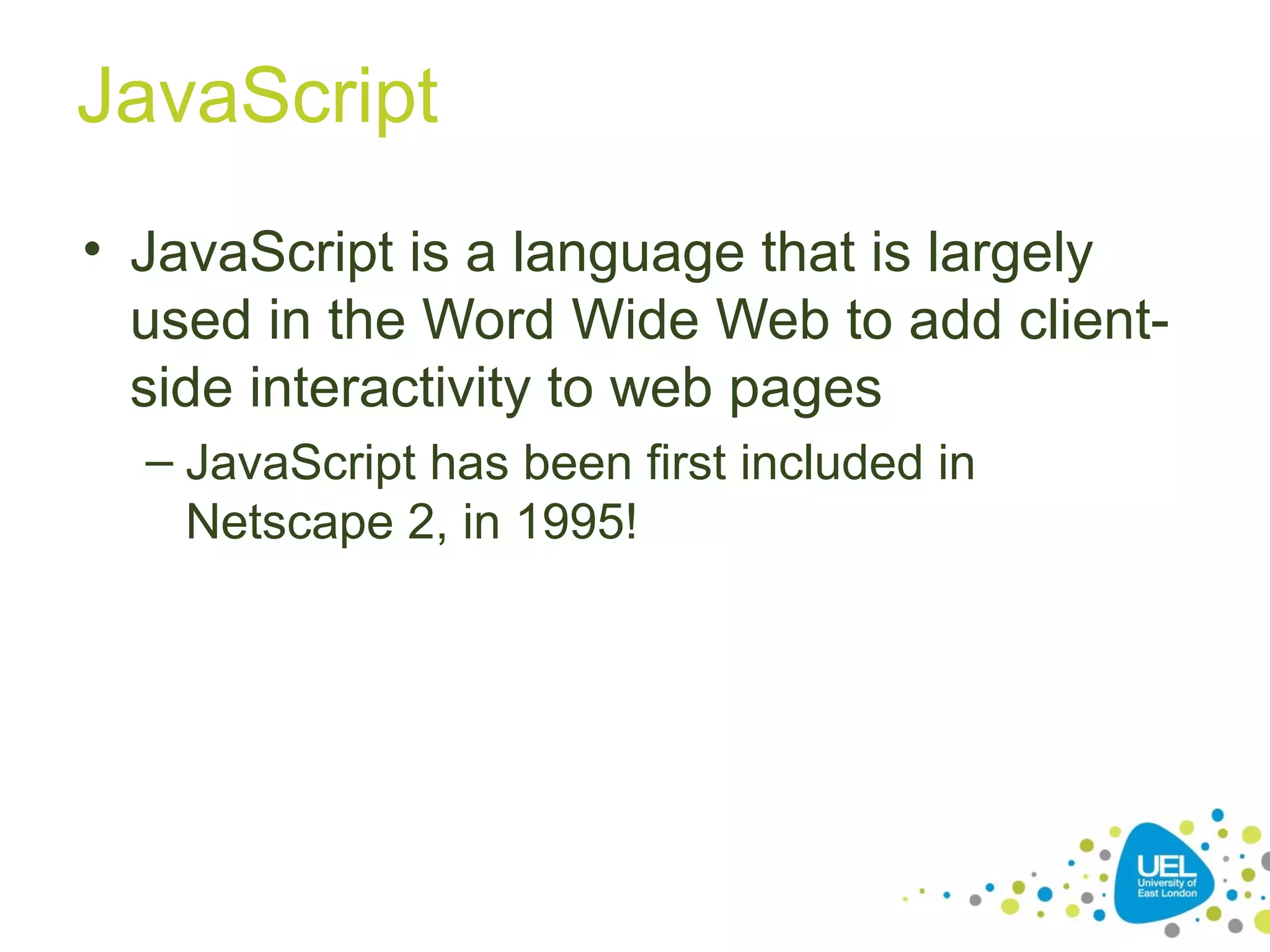 Introduction to JavaScript | PPT