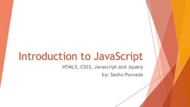 Introduction to JavaScrtipt