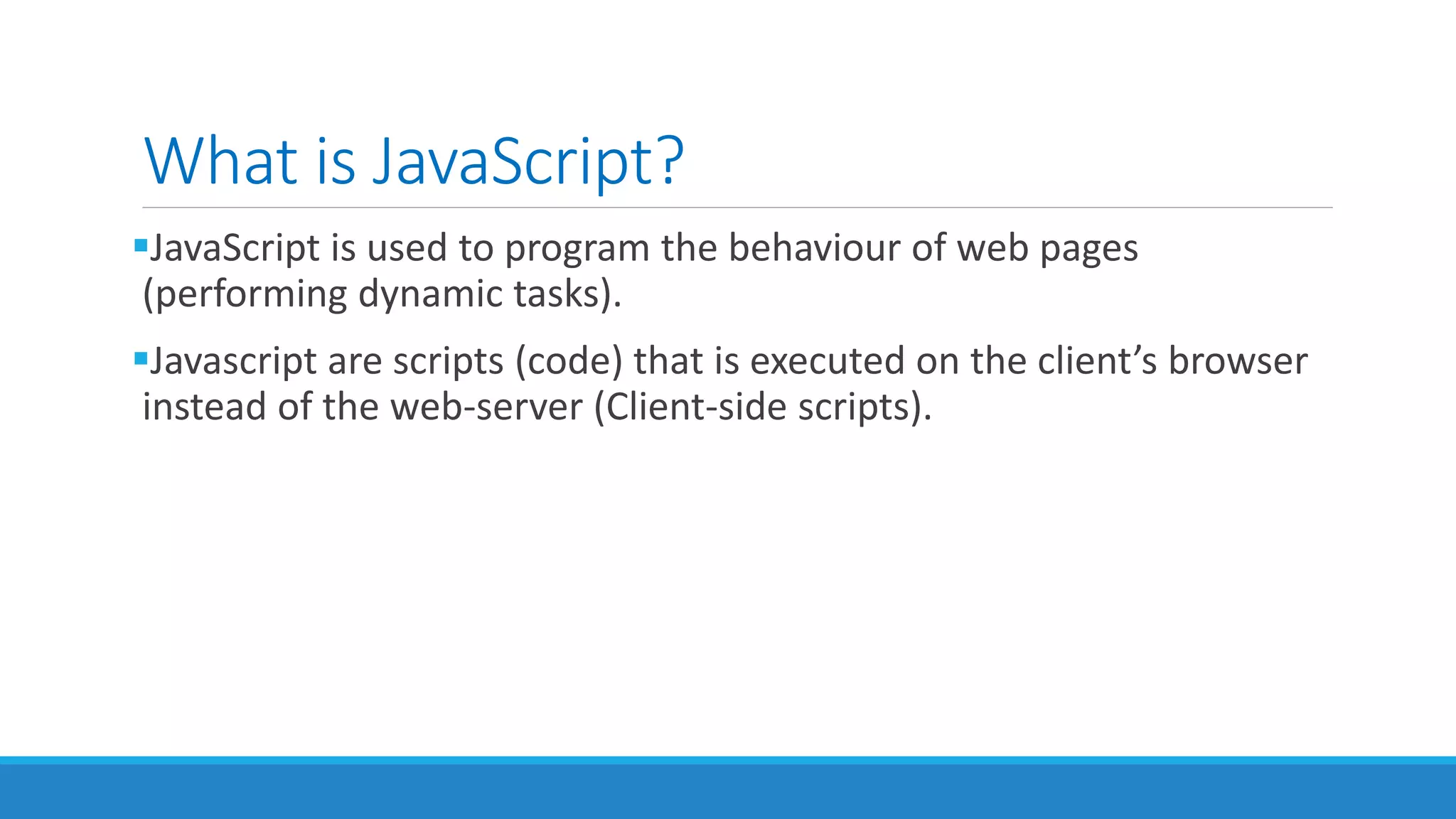 Lab #2: Introduction to Javascript | PPT