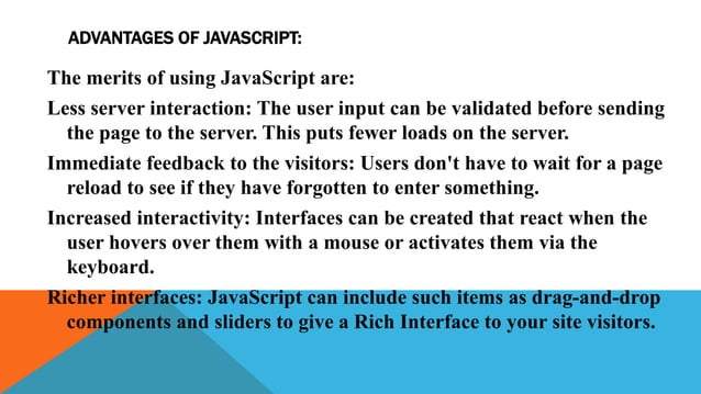 Introduction to java script | PPT