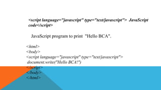 Introduction to java script | PPT